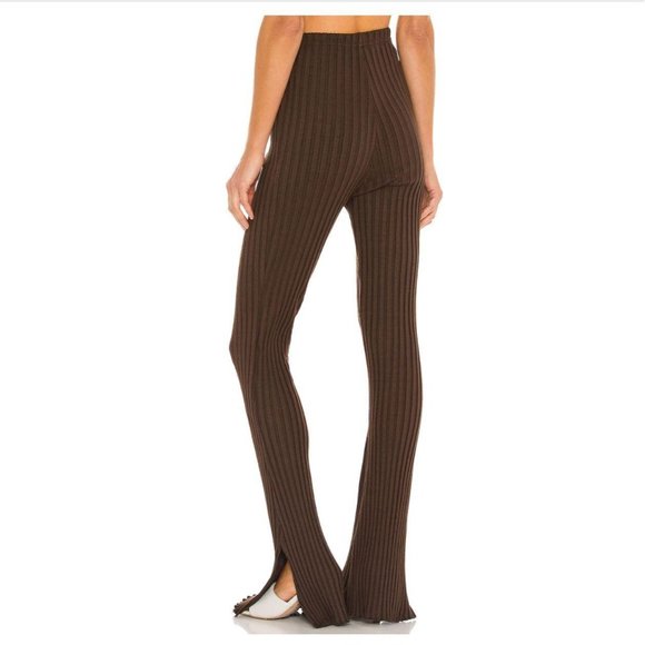 2FOR$30 - NWT LOVERS + FRIENDS Olivia Brown Ribbed Pant, Size S - Picture 3 of 6